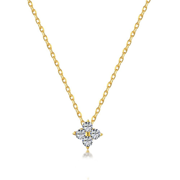 S925 sterling silver japanska kvinnors guldglittrande diamant fyrklöver nyckelben kedja