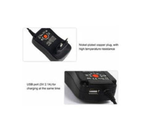 Universal 30W AC til DC strømadapter med USB-port 5V 2.1A AC 3V til 12V strømoplader,