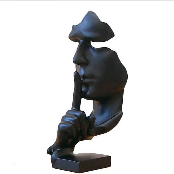Silent Man Resin Statue Svart