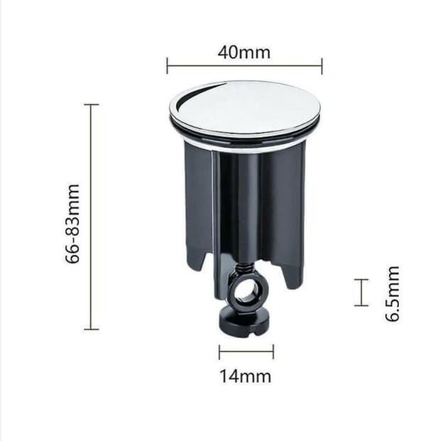 40mm Universal Vaskepropp, Høydejusterbar Propp, Rustfri (2stk)