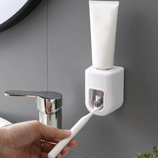 1:a Automatisk Tandkrämdispenser, Hushålls Väggmonterad Tandkrämspressare, Enkel Och Lat Tandkräm Stativ, Badrumstillbehör ROSA