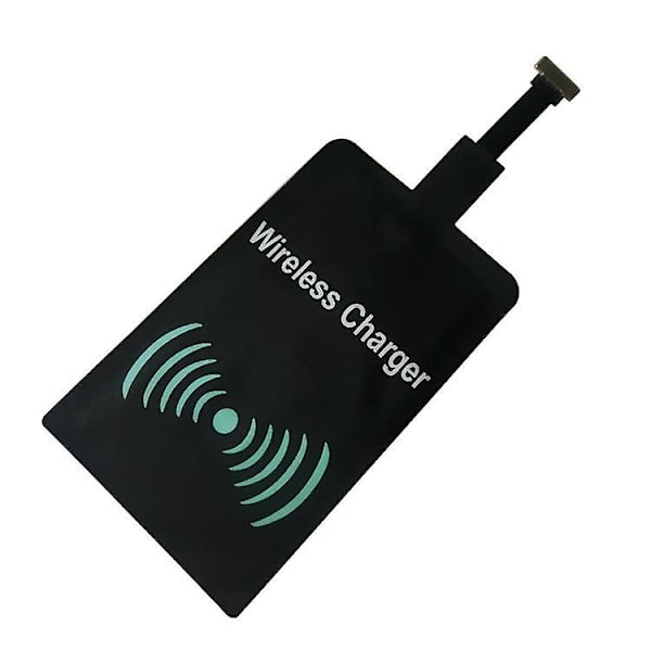 Qi Adapter - Trådløs modtager til opladning til Micro-USB - Sort