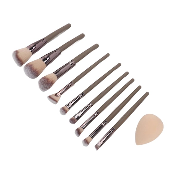 9 st Sminkborstar Set Foundation Puder Concealers Ögonskuggor Borstar Svamp Syntetiska Sminkborstar