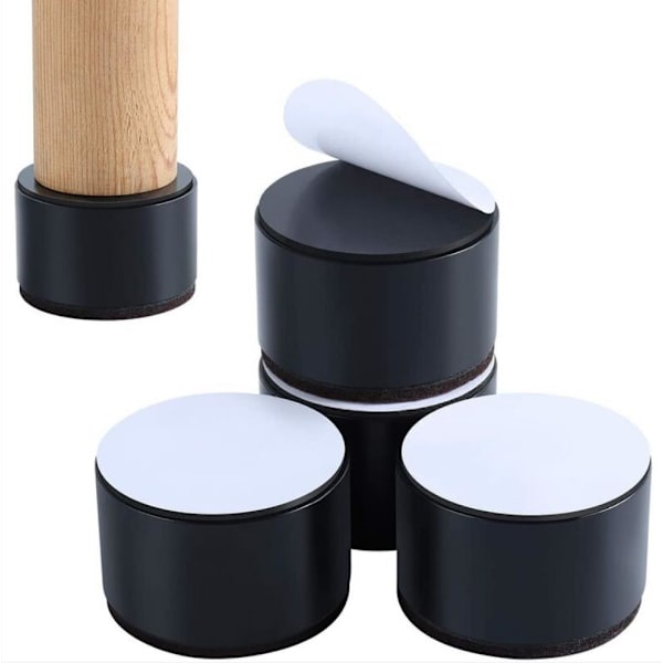 Kolstål bordsben förhöjda sängben tebordsben soffben stumma bordsmatta 5*6cm 4PCS