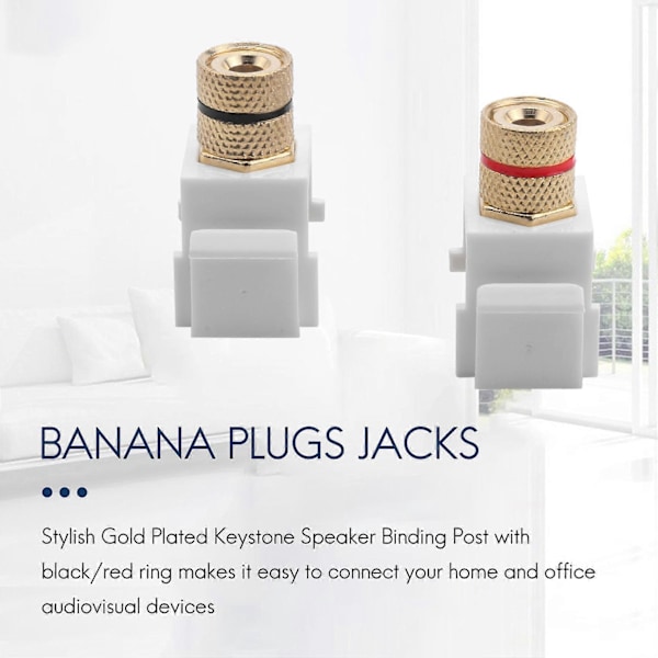 Højttaler Post Snap-in Banan Keystone Jack - Hvid, 10 stk