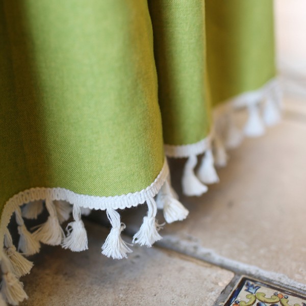Höstdoftande grön liten gardin halvgardin köksgardin (148*75cm)