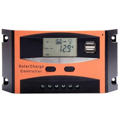 30A ladekontroller for solcellepanel 12/24V LCD-skjerm USB Art. Ld2430c
