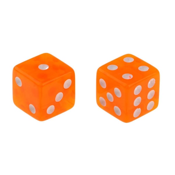 100 kpl 6-sivuista pelinoppaa 15 mm noppaa lautapeleihin ja matematiikan opetukseen, oranssi