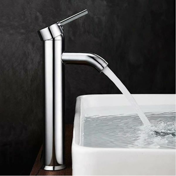Badvask eller vaskedel, varmt og kaldt justerbar servantkran, krom 295×145×30mm - Sølv