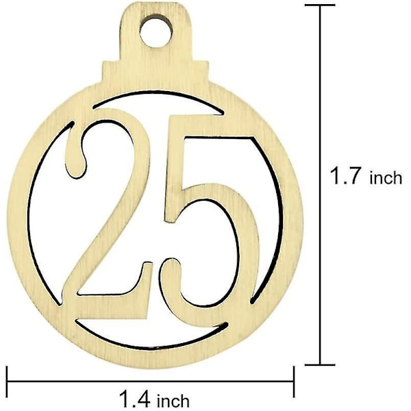 2023 Træ 1-25 Nummer Nedtælling Kalender Markører Gaver Jul Adventskalender Tags 25stk