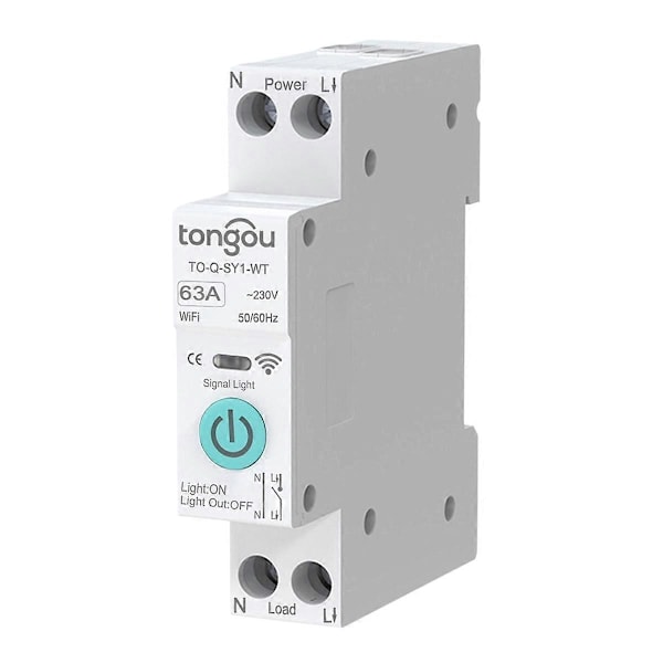 DC WIFI Smart Strömbrytare 63A DIN-skena för Smart Hem Trådlös Fjärrkontroll Switch Via APP Vit