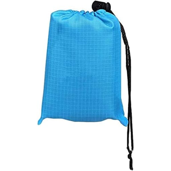 Bärbar picknickfilt med bärväska för utomhusaktiviteter (110*70 cm, blå & svart)