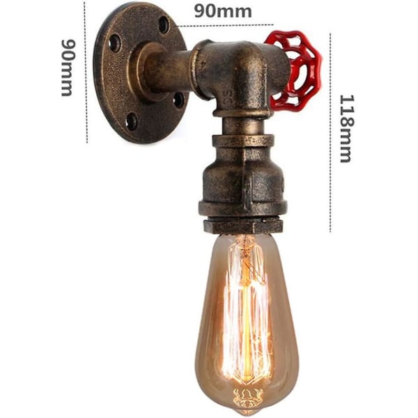 Industrielle vandrørs væglamper, vintage Steampumk lamper, retro vandrør vægscones (d-583-a)