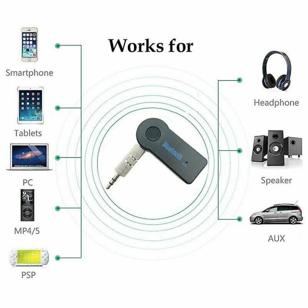 Auton langaton Bluetooth 3,5 mm Aux Audio -vastaanotin Musiikin suoratoistosovitin mikrofonisarja