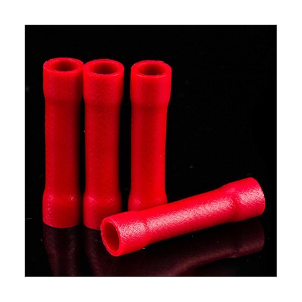 1000pcs Bv1.25 Fully Insulated Intermediate Connector Long Red Intermediate Tube Sleeve Cold Press