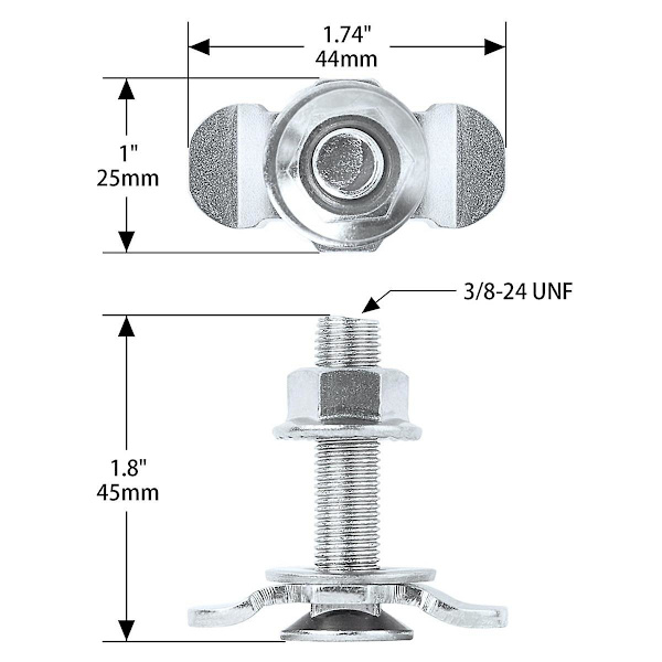 L-spor Threaded Stud Fittings L-spor Threaded Double Stud Lug Fitting Tie Down, Anvendt med L-spor