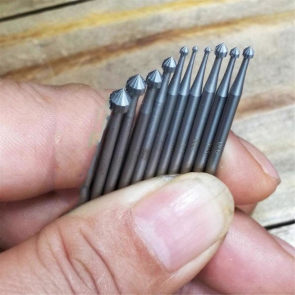 10 st Smyckesinfattningsfräsar - 3/32 tums skaft Steninfattningsfräsar Cylinder - Konform Lapidariskt Tillverkning