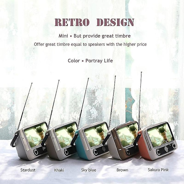 Tv300 5w Retro TV Mod Bluetooth-kaiutin pidikkeellä