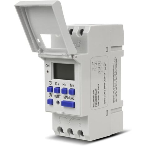 GB104 DIN-skinne panel 16A digital timer maks. 240 programmer