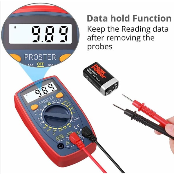 1999 Digitalt multimeter Håndholdt multifunksjonstester med testledninger