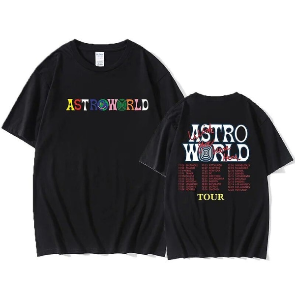 Herre Oversized T-skjorte Herre Dame1:1-bokstavtrykk T-skjorter Hip Hop Streetwear Kanye West Astroworld T-skjorte black XXXL