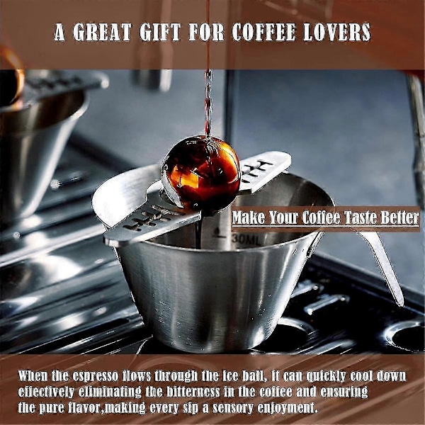 Espresso Frossen Kule for Espresso Kaffe Espresso Kjøleverktøy Rustfritt Stål Kjølekule/Is Sfære -YxP20211224200