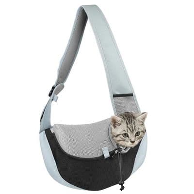 Skuldertaske til små og mellemstore hunde og katte - Sort - Medium