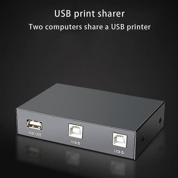 2 i 1 Ud Usb Printdeler, 2 Usb 2.0 Porte Splitter Printer Adapter Delingsenhed Switchboks Til Pc Printer Computer Scannere