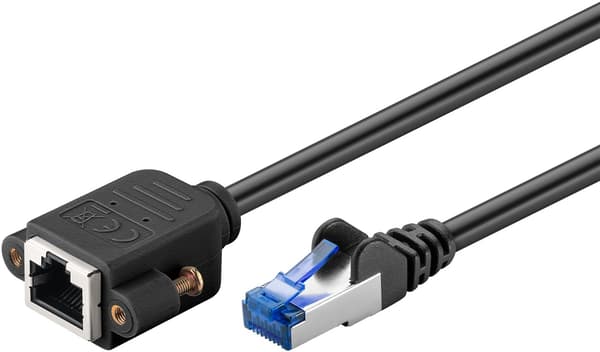 CAT 6A forlængerkabel, S/FTP (PiMF), sort