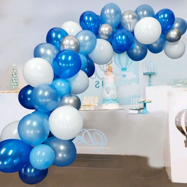 Blå ballongkransbuesett dekorasjon 117 stykker YIY SMCS.9.27