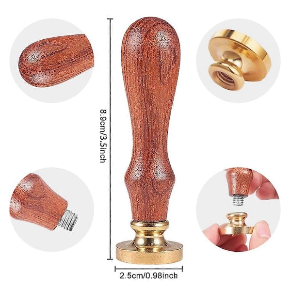 Katt og Sommerfugl Voks Segl Stempel Retro Voks Stempel 25mm/1 tomme Avtakbart Messing Segl Stempelhode med Trehåndtak Voks Segl Stempel for Gaveinnpakning Konvolutt