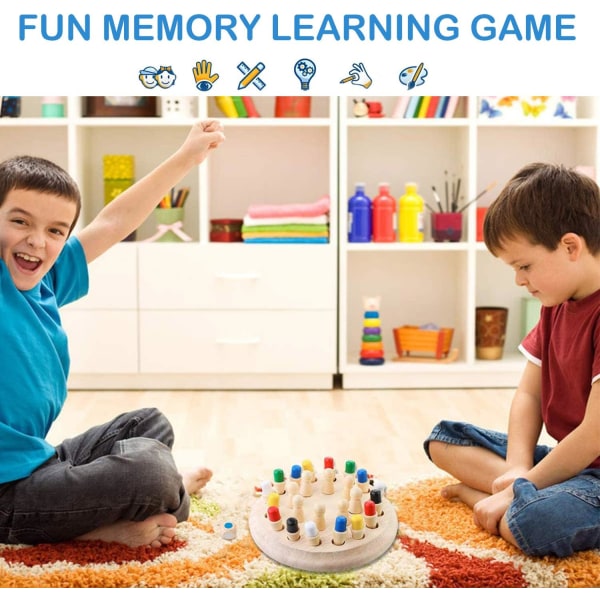 1-pack Barngemenskapsspel Smarta leksaker Färgstarkt minnesschack.