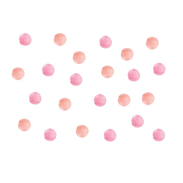 Dekorative klistremerker, 60 ark akvarell rosa prikkete klistremerker