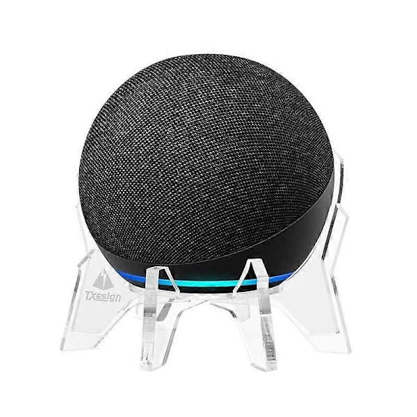 Akryl Genomskinligt Fodral Kompatibelt med 2019 Helt Nya Echo Dot (3:e Gen) Smart Högtalare med Klocka, Tak Väggfäste Högtalarställ Stabil Skyddshållare (Genomskinlig)