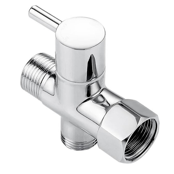 Bidet T-adapter, mässing T-adapter med avstängningsventil 3-vägs T-koppling 7/8 tum x 7/8 tum x G1/2 för T