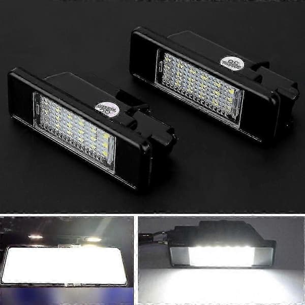 2 stk. 12v Bil Nummerplade Lys Til Citroen C2 C3 C4 C5 C6 Ds3