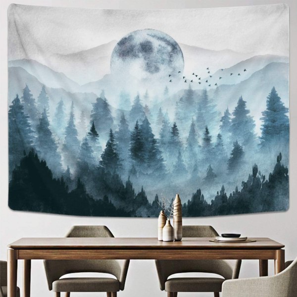 Misty Forest Tapestry - Naturligt Tapestry Woodland Tapestry (59,1x59,1)