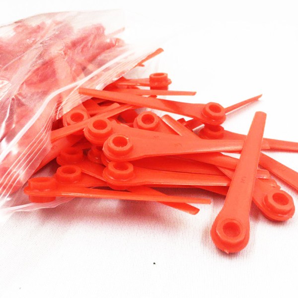 L70 sekskantede plastblader for blomsterplenklipper Trimmer plastblader - Rød, 100 stk