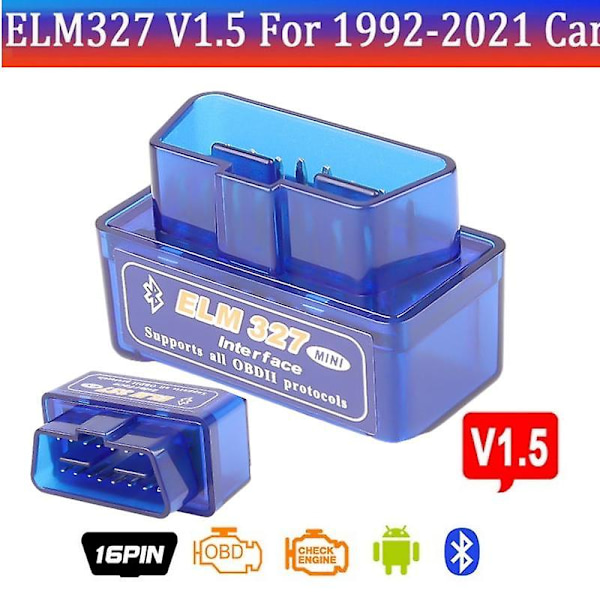 Kebidu Elm327 V1.5 Bluetooth OBD2 Scanner Diagnostisk Bil Elm327 OBD 2 Elm 327 Bil Diagnostikverktyg ODB2 Auto Scan Adapter
