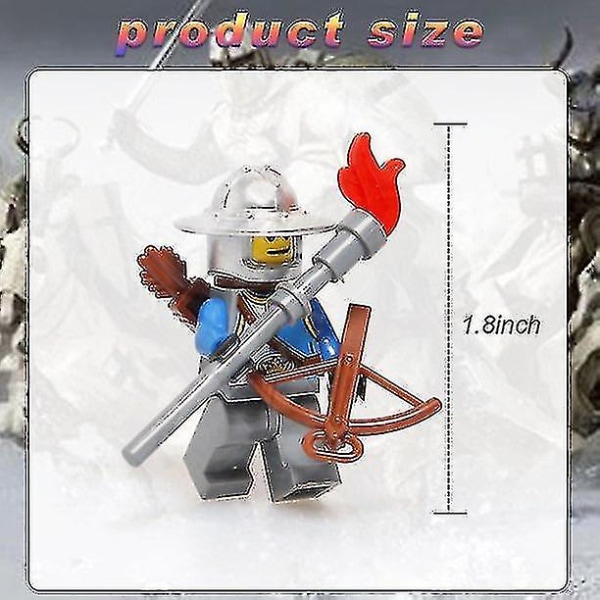 12 st Medeltida figurer Riddare Minifigur Soldat Actionfigur Byggklossleksaker Barnleksak Presentsamling
