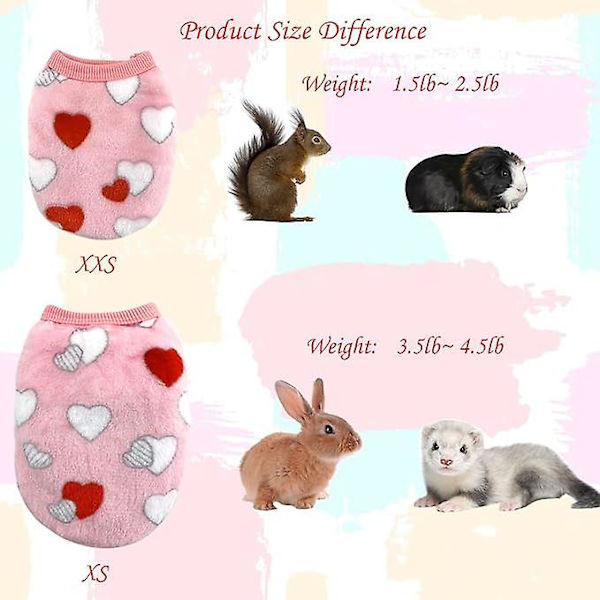4 stycken kaninkläder för kaniner - Smådjur Marsvin Varma Västar Kläder Kostym Mjuk T-shirt för Kattunge Iller Chihuahua Valp Mini Hund och Små