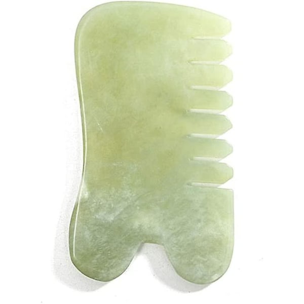 Jade Comb | Natural Jade Stone - Gua Sha Tool Head And Meridian Massage Tools för huvudet kroppsvårdande avkoppling