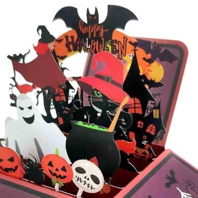 3D Pop-up Grattiskort - Halloween - Pumpor - Barnkalas