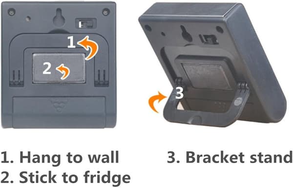 Mini digital timer i rustfritt stål, svart