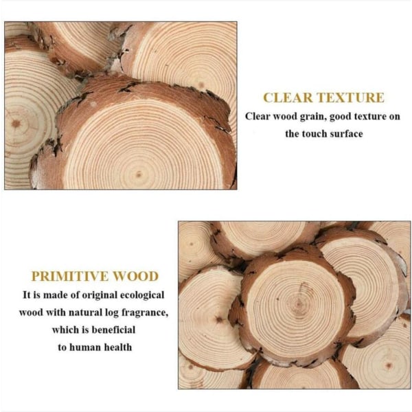 12 STK Naturlige træskiver 10 11 cm & 10 mm tykkelse, rustikke runde træskiver til gør-det-selv-håndværk vægdekoration