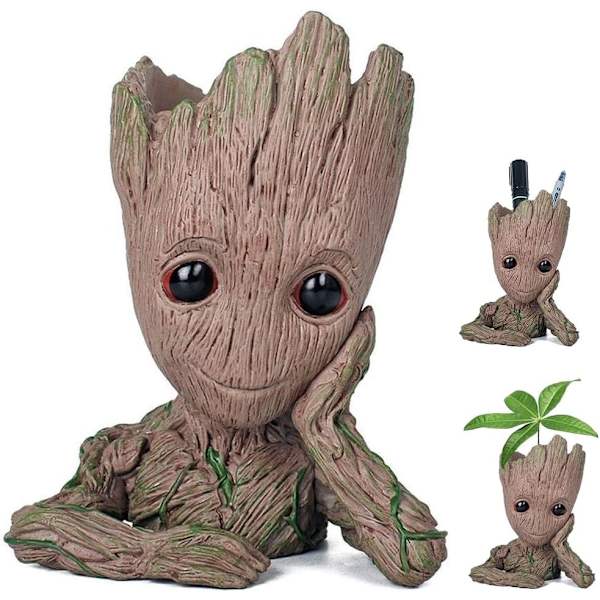 Baby Groot Blomkruka, Växter Kruka med Dräneringshål, Inomhus Kreativ Blomkruka för Skrivbordsdekoration