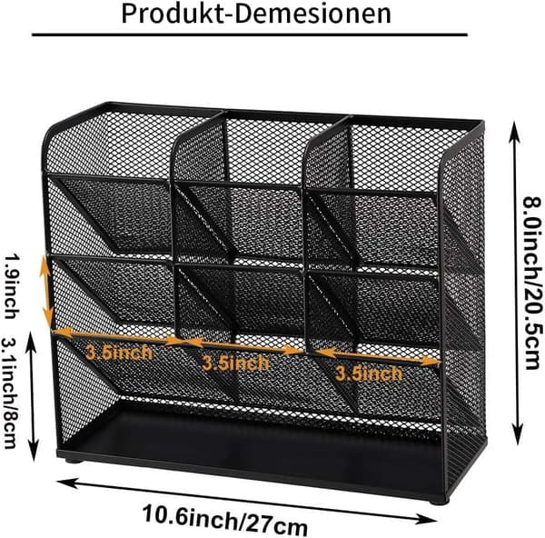 Mesh skrivebordsstativ, multifunksjonell pennholder, læring (svart)