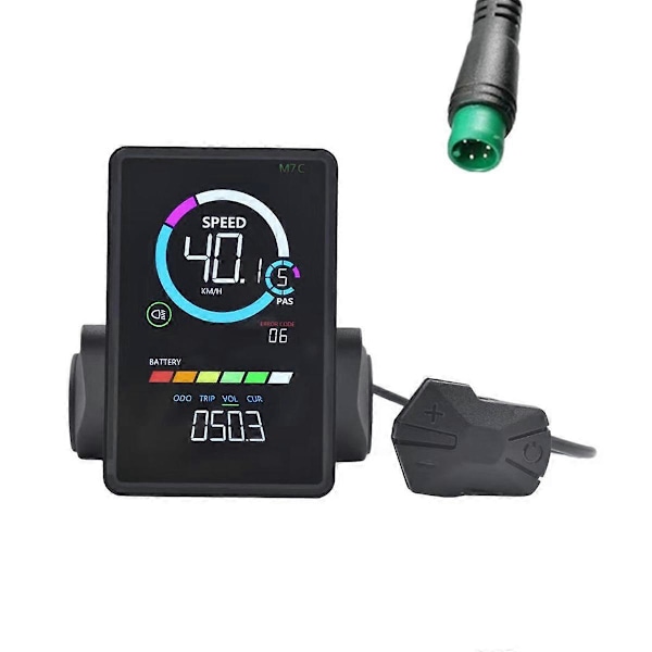 M7C-2 Elektrisk Cykel LCD Display Mätare 24V 36V 48V 60V E Scooter LCD Panel med USB UART för Mountainbike