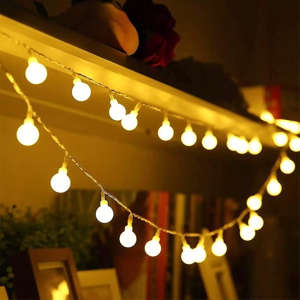 Globe String -valot vedenpitävät, 10 m 100 Led Fairy Lights -pistoke, 8 moodia Fairy Lights -valot ulko-/sisälle, puutarhavalot patiolle, huvimaja, makuuhuone, juhla