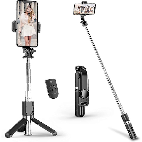 Selfie Stick, Bluetooth Selfie Stick Stativ Fjärrkontroll 360